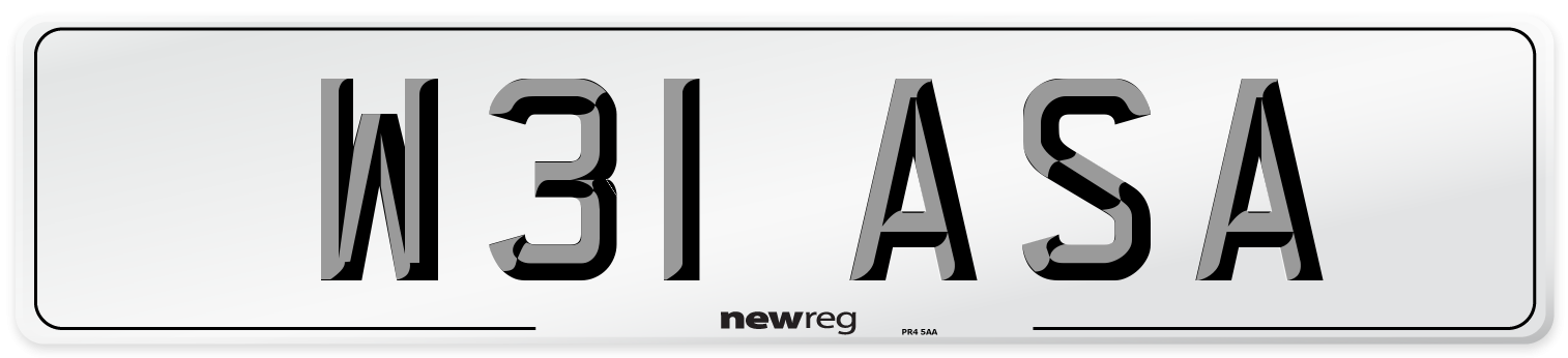 W31 ASA Number Plate from New Reg